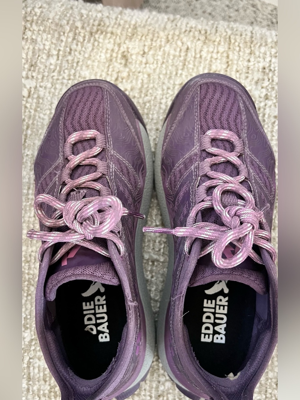 Eddie Bauer Women's Lavender-Purple Lace-Up Walking Sneakers